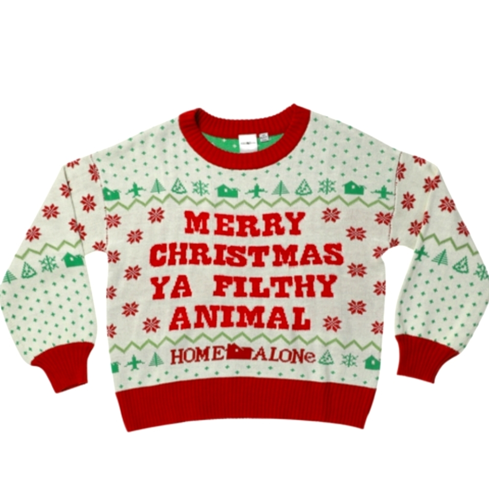 Sweater Home Alone Ya Filthy Animal si size M